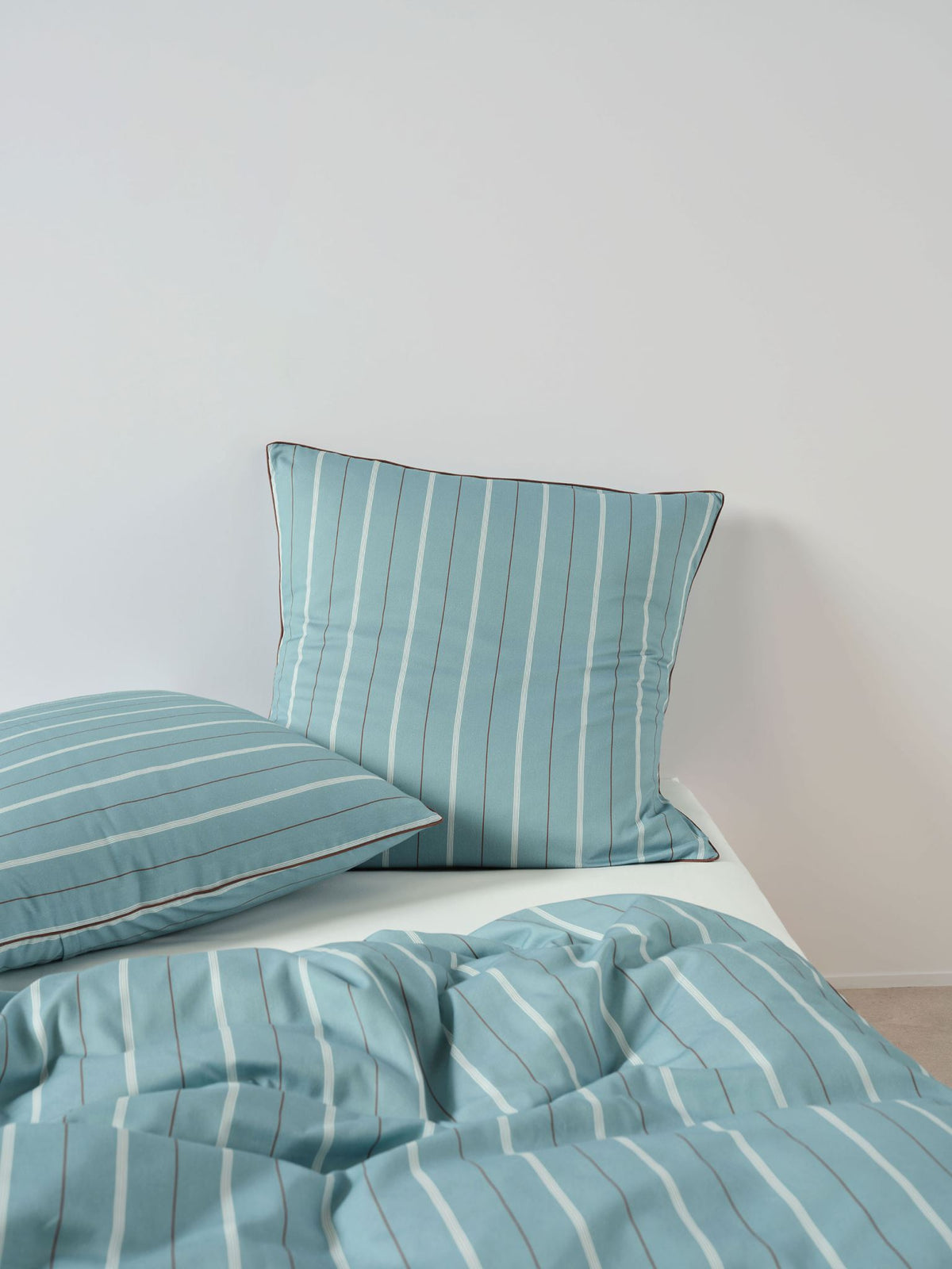 European Pillowcase Striped Cotton Sateen Linen House Monday Stripe Reef
