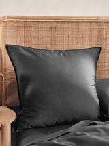 European Pillowcase Bamboo Cotton Sateen Linen House Nara Charcoal