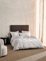 Duvet Cover Set Bamboo Cotton Sateen Linen House Nara Single Silver