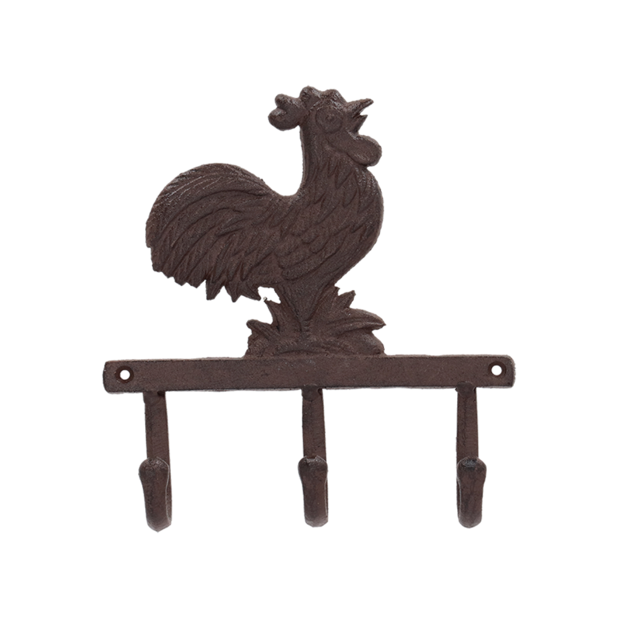 3 Hook Hanger - Cast Iron Rooster