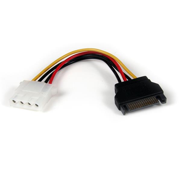 15cm SATA to LP4 power cable adapter for connecting IDE hard drives to SATA power supplies, ideal for PC upgrades.