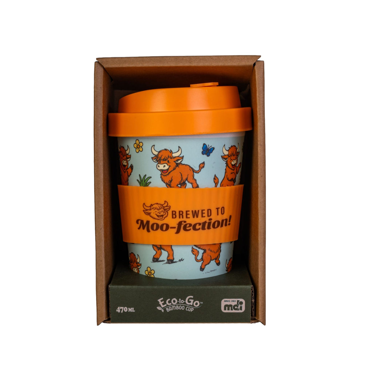 Highland Cow Bamboo Travel Cup - Eco-to-Go