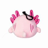 Set of 18 soft pink plush axolotl keychains, perfect for adding charm to keys or bags. Ideal for gifts and accessories.