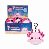 Set of 18 soft pink axolotl plush keychains, perfect for adding charm and cuteness to your keys or bags.