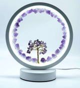 LED USB Lamp - Amethyst with Gemstone Tree (20 x 18 x 18cm)