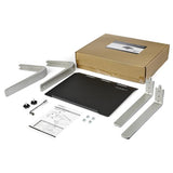 Adjustable Laptop Stand made of steel and aluminum, featuring three height settings for ergonomic comfort and stability.