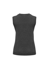 V-Neck Womens Knit Vest - Charcoal