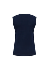 V-Neck Womens Knit Vest - Navy