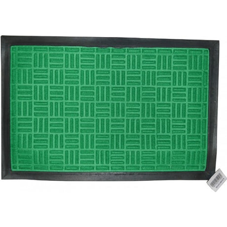 Green rubber and polypropylene door mat measuring 40x60cm, ideal for entryways and outdoor use.