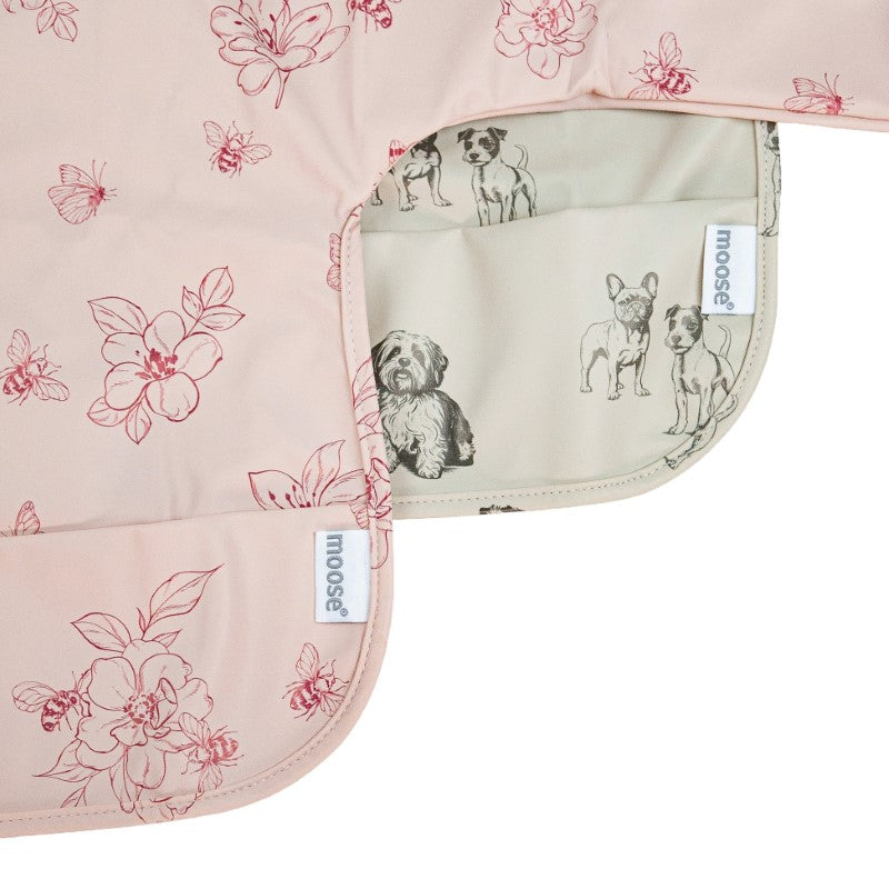 Waterproof Long Sleeve Bib - Moose Flowers