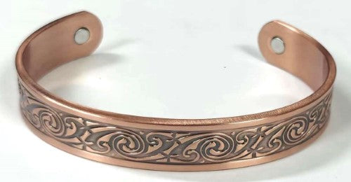 Magnetic Copper Bracelet - Koru Swirl (1.3cm)