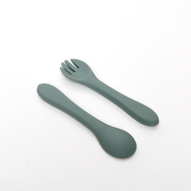 Silicone Feeding set - Moose (Olive)