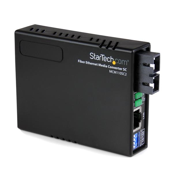 10/100 Fiber to Ethernet Media Converter with SC connector, extending network connectivity up to 2 km over multimode fiber.