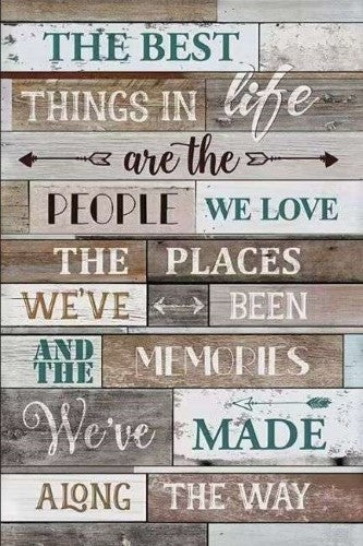 Wall Art on MDF - Best Things in Life (40 x 60cm)