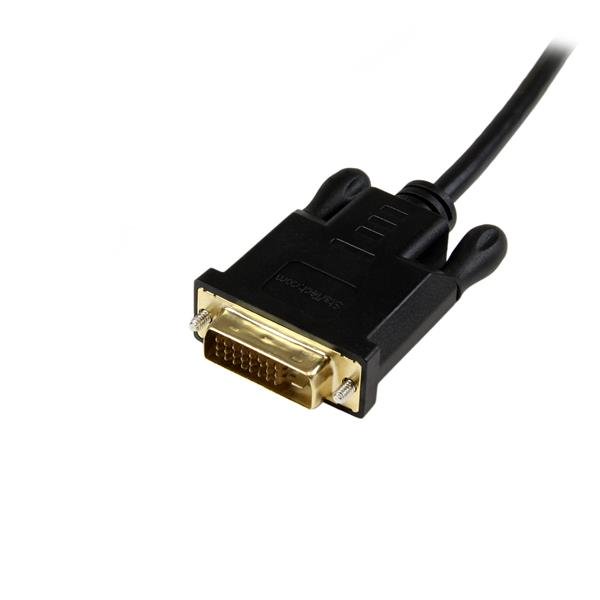 3ft black Mini DP to DVI converter cable for seamless video connection between Mini DisplayPort devices and DVI monitors.