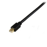 3ft black Mini DP to DVI converter cable, ideal for connecting MacBook or Surface Pro to DVI monitors, supporting 1920 x 1200 resolution.