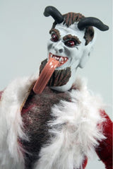 Mego Krampus figurine, showcasing intricate details and vibrant paint, perfect for holiday decor and collectors.