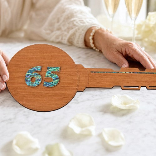 65th Key – Rimu+ Paua (60mm Numbers) Milestone Key