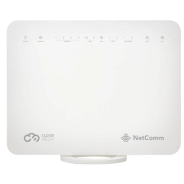 Netcomm NF18MESH router with Gigabit WAN, VoIP for HD calls, and Mesh technology for seamless home WiFi coverage.