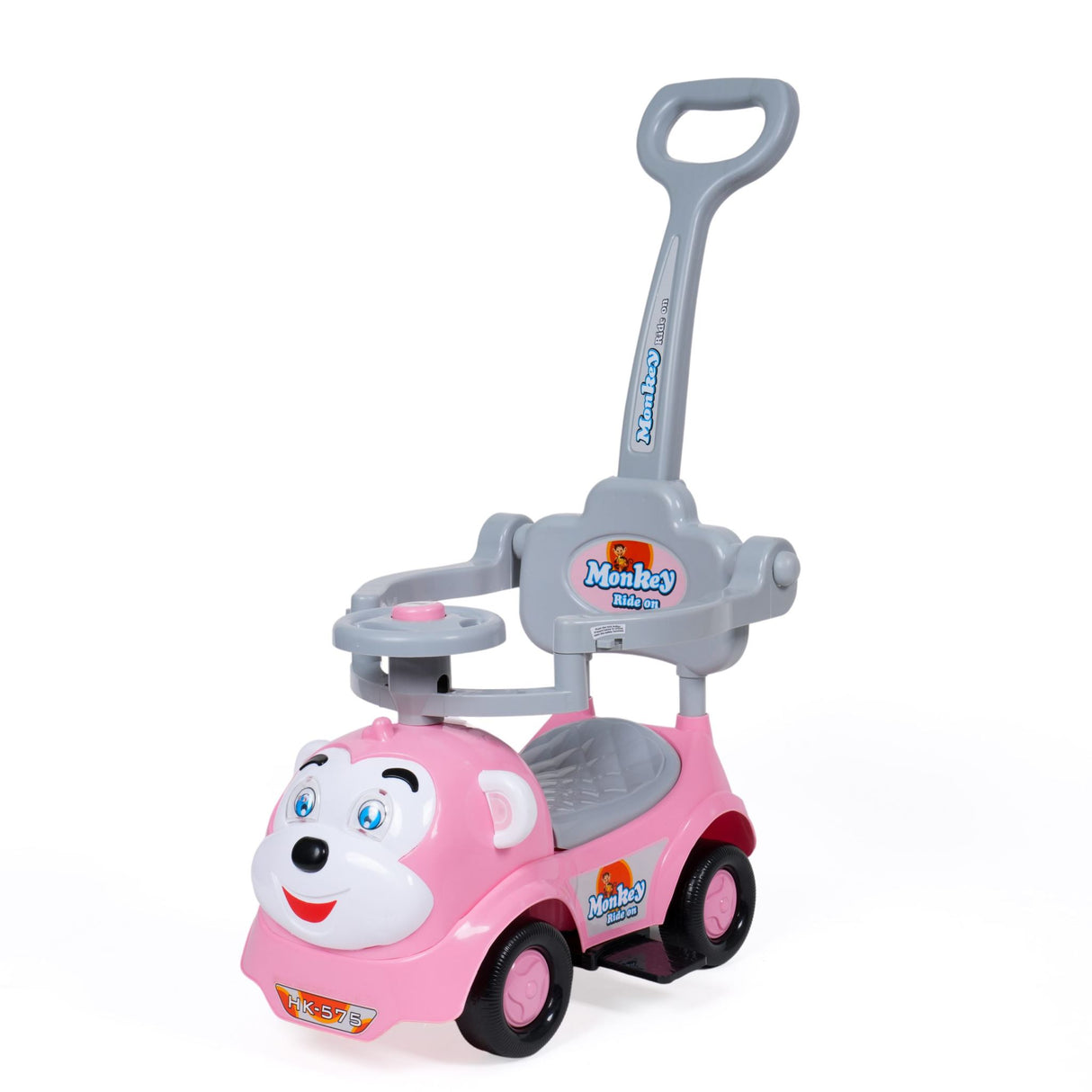 Kids Monkey 3-in-1 Ride-On With Parent Handle DR-200 Pink