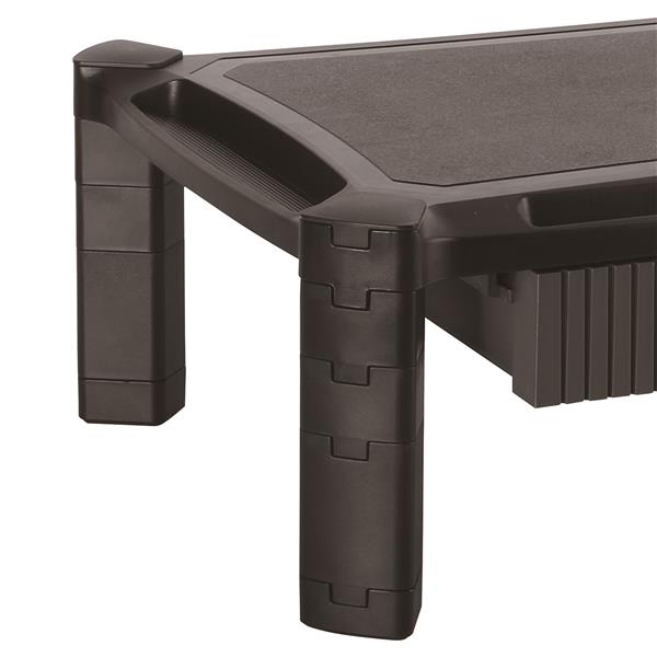 Monitor Riser with Drawer - Height Adjustable - Large