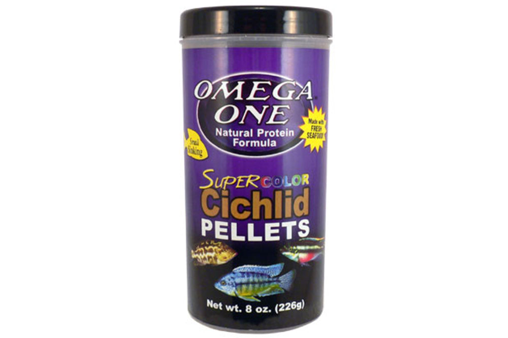 Fish Food - Omega Super Colour Cichlid Pellets 226g Sinking