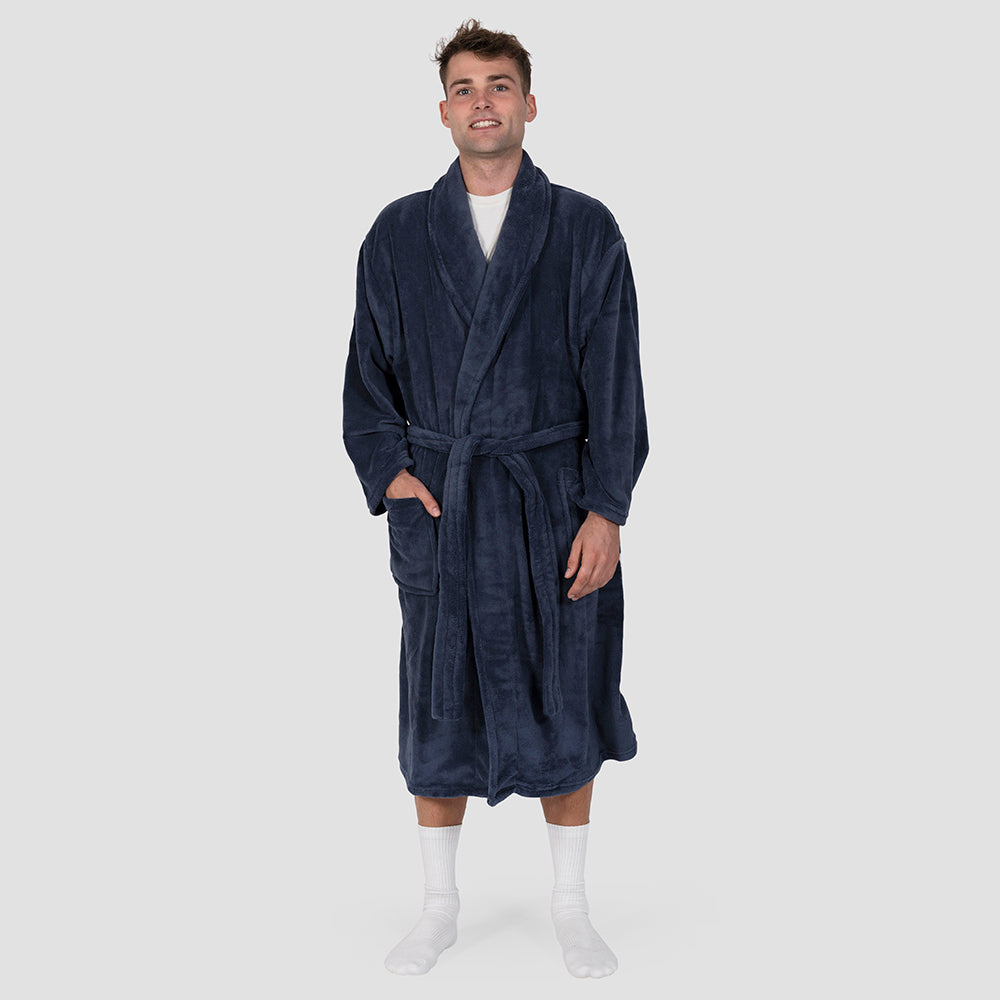 S/M Microplush Robe Denim- Bambury