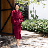 S/M Microplush Robe Merlot- Bambury