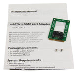 SATA Drive to mSATA Host Adapter for 2.5in / 3.5in SATA Drives