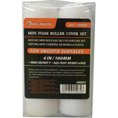 Replacement foam sleeves for mini paint rollers, ensuring a smooth finish with acrylic and enamel paints.