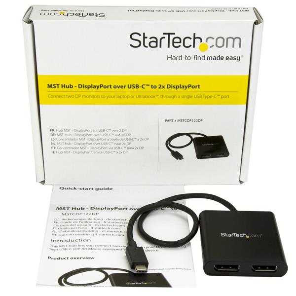 USB-C to DisplayPort Multi-Monitor Splitter - 2-Port MST Hub
