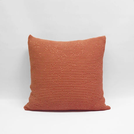 Caramel Euro Pillowcase with deep waffle texture, made of soft OEKO-TEX® cotton, featuring a zip closure.