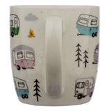 Porcelain mug with Wildwood Caravan design, 300ml capacity, perfect for coffee or tea, microwave and dishwasher safe.