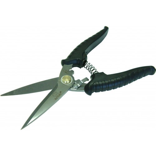 Ergonomic 200mm Buffalo multi-purpose scissors with stainless steel blades for precise cutting of paper, fabric, and cardboard.