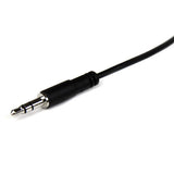 1m slim 3.5mm stereo extension audio cable connecting headphones for enhanced audio experience with durable strain relief.