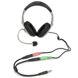 Headset adapter for headsets with separate headphone / microphone plugs