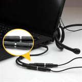 Headset adapter for headsets with separate headphone / microphone plugs