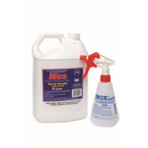 Inox Mx3 Lubricant 5 litre bottle with applicator for deep penetration, moisture displacement, and versatile maintenance use.