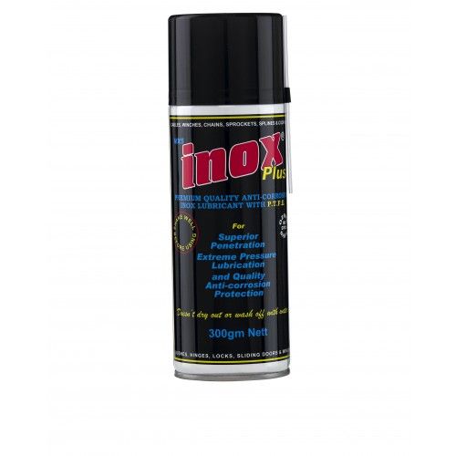 INOX MX5 Lubricant aerosol can, 300g, featuring food-grade PTFE for superior lubrication and anti-corrosion in industrial applications.