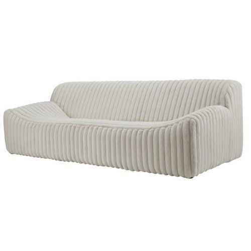 Stylish Luton 3 seat sofa in Mondo White with big stripes, designed for comfort and contemporary living room aesthetics.