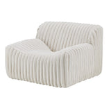 Luton Armchair in Mondo White cozy rib fabric, 1.04m x 1.03m, offering stylish comfort and durable solid timber frame.