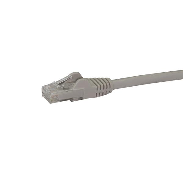 Gray 5m Cat6 patch cable with snagless RJ45 connectors, designed for optimal performance and durability in networking.