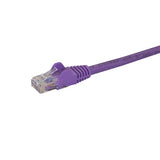 Purple 0.5m Cat6 Ethernet cable with snagless RJ45 connectors, ideal for high-speed networking and organization.