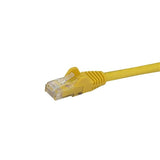 Yellow 1m Cat6 patch cable with snagless RJ45 connectors for reliable Gigabit connections and easy network color coding.