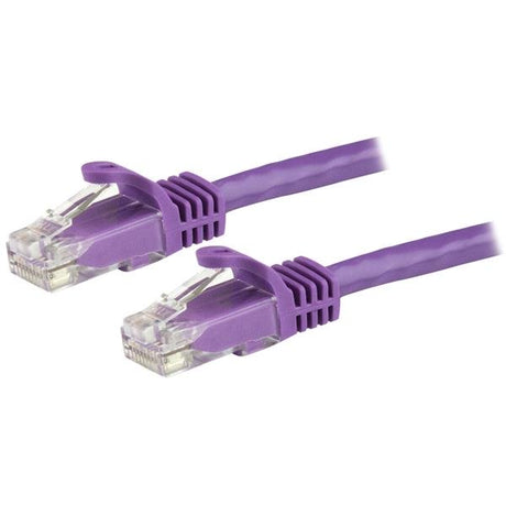 7.5m purple CAT6 cable with snagless design, 10 Gigabit speed, 100% copper wire, and robust gold connectors for optimal performance.