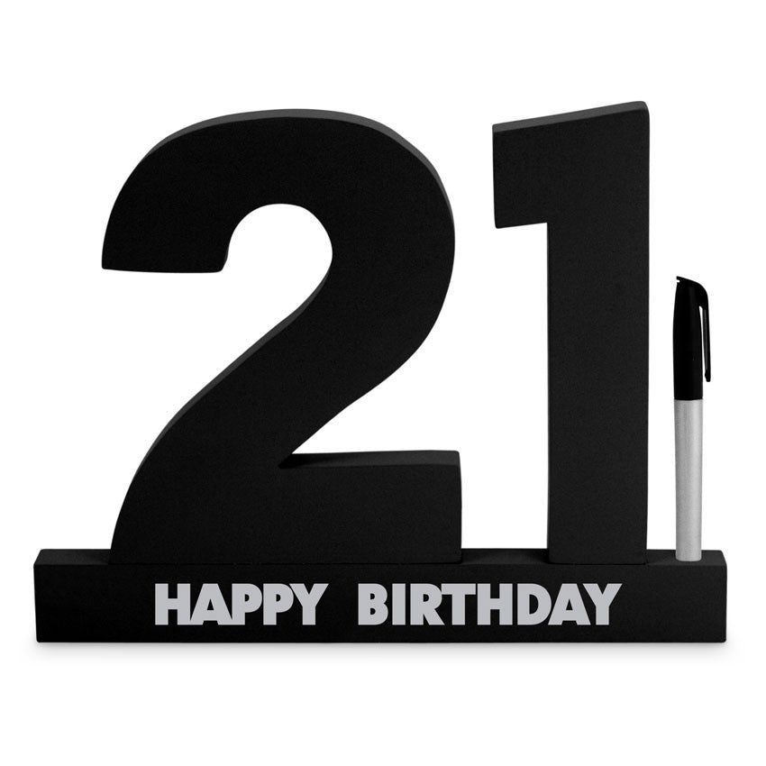 21st Birthday Sign -  Signature Block - Black