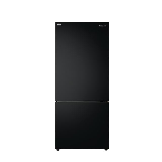 Panasonic 422L refrigerator in black and stainless steel with advanced freshness technology and energy-saving features.