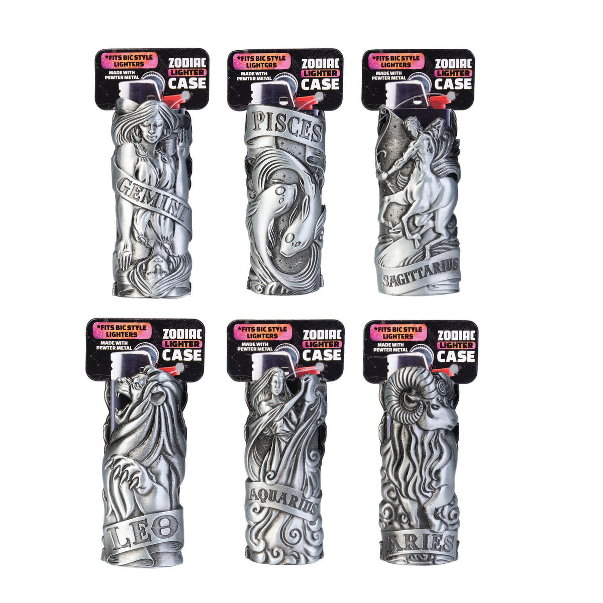 Smokezilla Zodiac Metal Lighter Case - Pack of 12