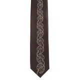 Black Maori Necktie with Grey Kowhaiwhai