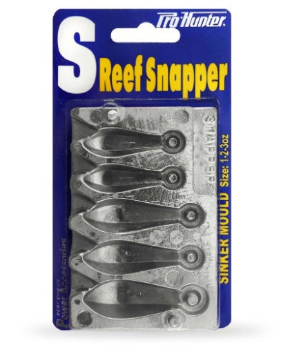 Versatile Reef Sinker Mould - Pro Hunter for crafting DIY sinkers in 1oz, 2oz, and 3oz sizes, perfect for anglers.